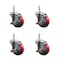 Service Caster 35 Inch Red Polyurethane Wheel Swivel 34 Inch Threaded Stem Caster Set with Brake SCC SCC-TS20S3514-PPUB-RED-TLB-34212-4 - alternate 1